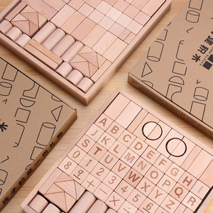 Jouets en bois <span class=keywords><strong>de</strong></span> couleur bois naturel pour <span class=keywords><strong>la</strong></span> construction, <span class=keywords><strong>matériel</strong></span> <span class=keywords><strong>de</strong></span> <span class=keywords><strong>maternelle</strong></span>, petites classes - Product Image 4