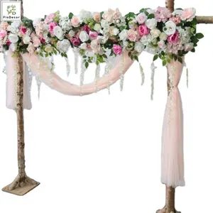 Wholesale Quality Artificial Rose Hydrangea Flower Wall Panel Row Wedding Arch Gate Party Birthday Stage Decoration Backdrop