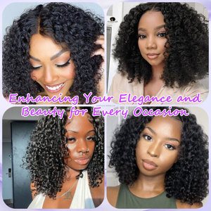 # Extensions de cheveux humains de luxe 1B, double brin, <span class=keywords><strong>pointe</strong></span> plume, bouclés birmanes, pour crochet - Product Image 6