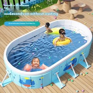 Piscina plegable inflable grande de PVC para niños, instalación gratuita, soporte para el hogar al aire libre, piscina abierta para uso - Product Image 5