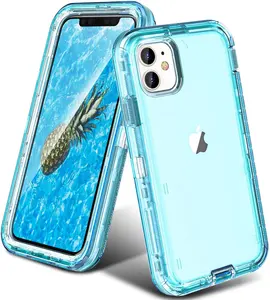 Capa de Armor LeYi 360 para celular, capa híbrida resistente e transparente anti-queda, resistente a choques, para o iphone 15 pro max 14 11