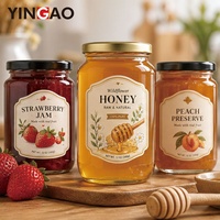 Rouleau d'étiquettes adhésives personnalisées pour pots de miel, résistantes à l'eau et aux rayures, écologiques, pour pots de confiture de fraises et bocaux de cornichons