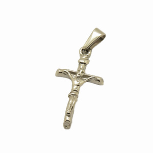 Colgante de cruz de oro de 18k, collar religioso, joyería de acero inoxidable con colgante de cruz de Jesús - Product Image 3