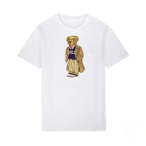 T-shirts décontractés à col rond pour hommes, 100 % coton, haute qualité, imprimé ours personnalisé, tissu 240 grammes, <span class=keywords><strong>vêtements</strong></span> pour hommes en gros - Product Image 4
