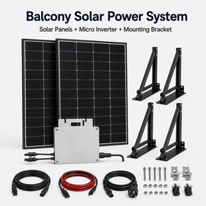 Sistema de Energía Solar para Balcón, Kit Solar Plug and Play con Soporte de Montaje y Cable de Corriente Alterna - Product Image 2