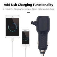 Chargeur allume-cigare pour voiture avec câble, double ports USB (USB2A, DC2.5A), alimentation pour caméra embarquée, connecteur mâle DC OEM