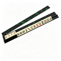 Supports de Mahjong Américains de Luxe en Acrylique Vert/Nacre/Écaille de Tortue de 20 Pouces avec Poussoirs et Sac de Rangement pour Divertissement