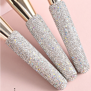 Ensemble de 15 pinceaux de <span class=keywords><strong>maquillage</strong></span> en diamant, rose brillant, argent, cristaux, logo personnalisé, pinceaux cosmétiques scintillants, ensemble de pinceaux de <span class=keywords><strong>maquillage</strong></span> - Product Image 3
