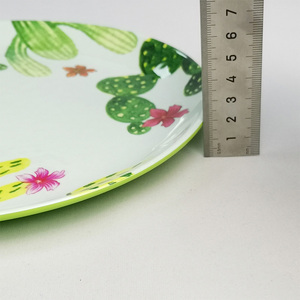 Assiettes en mélamine élégantes de 22 cm à motif <span class=keywords><strong>cactus</strong></span> <span class=keywords><strong>aquarelle</strong></span>, décoration de bureau pour espaces à thème désertique - Product Image 5