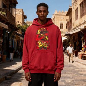 Sudadera con Capucha para Hombre, Estilo Retro Americano, Estampado de Dibujos Animados, Forro Polar, 100% Algodón, Casual, Holgada, de Moda, para Otoño - Product Image 2