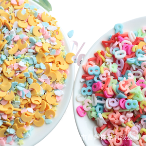 Materiale per decorazioni fai da te per custodie di telefoni, pezzi di ceramica morbida, accessori per gioielli, stelle, luna, numeri - Product Image 2