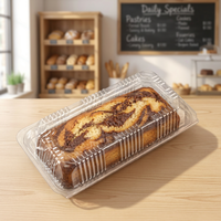Boîte à gâteau transparente en PET avec fermeture à charnière inviolable, qualité alimentaire, capacité 9 pouces, personnalisable, gamme spécialisée, vente en gros