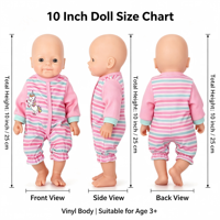 Poupée Bébé Reborn en Silicone de 10 Pouces avec Vêtements à Rayures Licorne, Corps en Vinyle Souple, Jouet de Simulation pour Filles, Cadeau