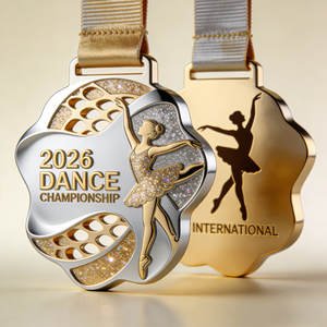 Fabricante de Medallas en China, Medallas de Ballet y Trofeos Deportivos con Diseño Personalizado a Bajo Costo, Medalla de Danza de Metal Esmaltado - Product Image 1