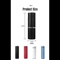 Botol minum termos Termo 500ml kustom, botol air pintar Stainless Steel tampilan temperatur Led dengan Filter Infuser