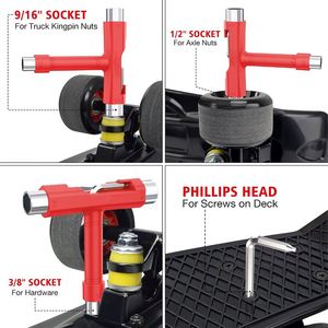 Clé en T et double rocker en acier PP avec logo personnalisé, ensemble de différentes couleurs pour la réparation de skateboards - Product Image 5
