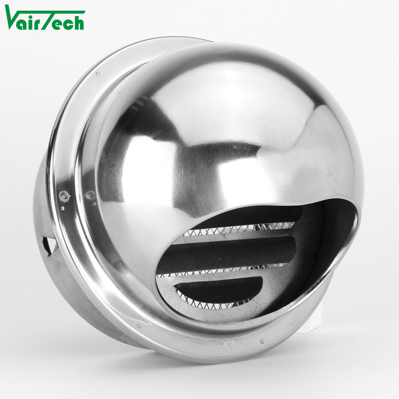 Vairtech 304 201 không thấm nước thép không gỉ ngoài trời tường ống dẫn không khí Vent Bìa Bull mũi không khí Vent Vòng cowl