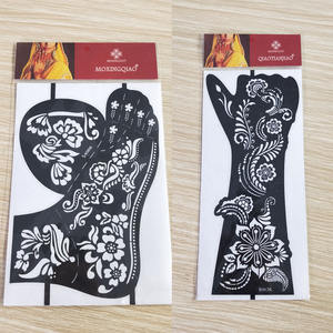 Moonlight Stiker Stensil <span class=keywords><strong>Henna</strong></span> Tangan & Kaki untuk Tato <span class=keywords><strong>Henna</strong></span> Tato Temporer - Product Image 3