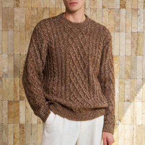 <span class=keywords><strong>Maglione</strong></span> da <span class=keywords><strong>Uomo</strong></span> Personalizzato Stile Retrò a Collo Tondo <span class=keywords><strong>con</strong></span> Lavorazione a Treccia Spessa e Design Intrecciato, Estetica Old Money, OEM/ODM, MOQ Basso - Product Image 4
