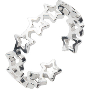 Anello a Stella Cava in Stile Coreano, Gioiello da Dito Liscio a Cinque Punte per Donna, Moda Quotidiana - Product Image 2