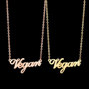 Fashion Stainless Steel Jewelry Personalized <b>Name</b> Letter Necklace Custom logo Gold Plated Necklace - Product Image 4