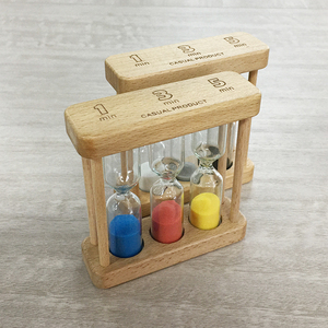 1/3/5 phút bằng gỗ Cát Thủy Tinh đồng hồ cát 3 5 7 phút 3 trong 1 gỗ trà cát hẹn giờ - Product Image 3