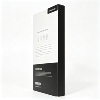 Boîte d'emballage portable pour téléphone portable en papier blanc, personnalisée, avec fenêtre transparente et languette de suspension pour l'électronique mobile