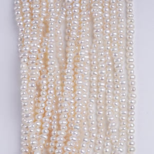 Perlas de Agua Dulce Naturales de Zhuji, 3.5-4/4-4.5mm, Planas, para Joyería DIY, Hechas a Mano, Blancas, Sueltas, en Hilo, Semi-Acabadas - Product Image 5