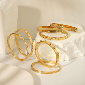 Bulk Luxury 316L Stainless Steel 14k 18k Gold Plated Fashion <b>Bracelets</b> & <b>Bangles</b> Cz Zircon Brand Designer <b>Bracelets</b> for Women - Product Image 3