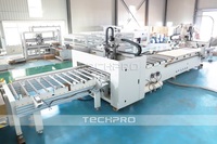 Máquina CNC Router ATC de Cuatro Procesos con Carga y Descarga Automática, Trituradora y Cepilladora de Madera, Línea de Producción de Muebles