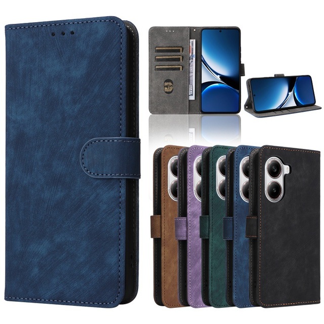 Anti Wear Retro PU Leather Jacket for Xiaomi POCO X7 Pro Case Flip Folio Wallet Cover Card Slots Foldable Stand Brand New