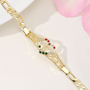 Pulsera Cristiana Religiosa al por Mayor, Pulsera <span class=keywords><strong>de</strong></span> Corazón con Circonita y Dijes <span class=keywords><strong>de</strong></span> la <span class=keywords><strong>Virgen</strong></span> <span class=keywords><strong>de</strong></span> <span class=keywords><strong>Guadalupe</strong></span> para Pulseras - Product Image 3