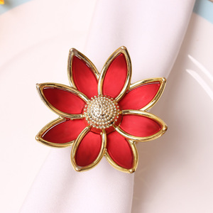 High-Grade Stainless Steel Napkins Holder Rings Gold Marble Pearl Heart Flower Rhinestone <b>Beaded</b> Horn Weddings Christmas Parties - Product Image 6