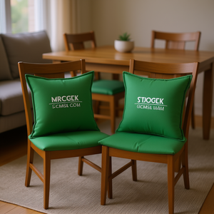 Cuscini per Sedia in Tessuto Oxford Verde, Set da 4 Pezzi, 40x40x7 cm, Imbottiti in Schiuma, Monocolore - Product Image 2