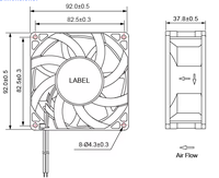 Ventilateur de refroidissement ultra silencieux à économie d'énergie DC 12V 24V 48V 92x92x38mm 9238 longue durée de vie pour dispositifs médicaux et équipements de projecteurs LED