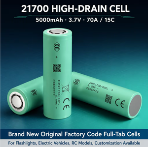 แบตเตอรี่ทรงกระบอกแบบไม่มีแผ่นรองรุ่น Original Grade A INR21700 50PL 5000mAh 3.6V สำหรับชุด DIY ที่มีการคายประจุสูง - Product Image 1