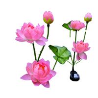 Nouvelles lampes solaires LED Lotus à 3 têtes en aluminium IP65, alimentées par l'énergie solaire, à piquer dans le sol, pour pelouse, éclairage décoratif d'ambiance, idéales pour les fêtes