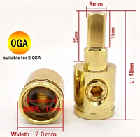 Réducteur de calibre de câble pour haut-parleur de voiture 0GA 4GA 8GA, adaptateur d'entrée audio pour amplificateur, borne de connexion en laiton pour amplificateur