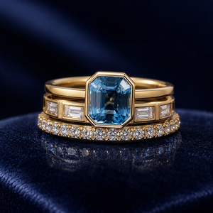 Elegante Juego de Tres Anillos Apilables para Mujer, Estilo Lujoso de Reina, Joyería de Moda - Product Image 4