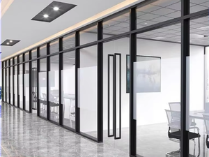 Modern Panoramic Office <strong>Glass</strong> Partition With Built-in Louver And Metal Frame For Conference Rooms And Libraries - Product Image 5