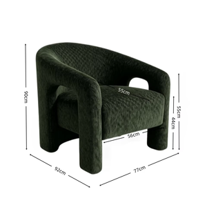 Fauteuil d'appoint moderne de luxe, durable et écologique pour salon, avec pieds massifs, idéal pour chambre, appartement, hôtel - Product Image 4