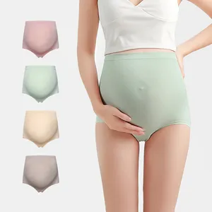 LOGO quantité minimale de commande 1 pièce taille haute sans couture Modal graphène entrejambe de maternité sous-vêtements culottes enceintes pour femmes