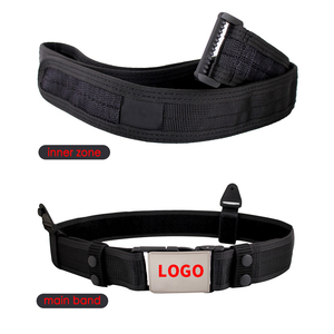Ceinture tactique en tissu noir avec boucle à dégagement rapide, ceinture de taille réglable pour la chasse, la sécurité en extérieur - Product Image 3