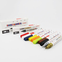 Marqueurs permanents de haute qualité, 12 couleurs, pointe de 6 mm, pointe ronde, pointe pinceau pour fenêtre, bois, métal et verre