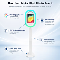 Harga Pabrik Smart PhotoBooth Oval Logam Lepas Pasang untuk iPad DSLR, Mesin Photo Booth untuk Sewa Pesta Pernikahan dan Acara