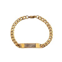 Bracelet de couple en acier inoxydable tendance avec photo gravée au laser personnalisée DIY, cadeau d'anniversaire créatif