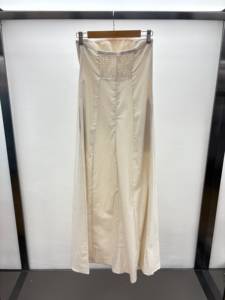 فستان طويل صديق للبيئة مستدام بدون حمالات من الكتان بجيب صلب عالي الخصر للنساء ملابس عمل على الإنترنت - Product Image 6