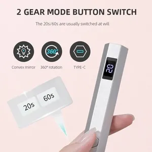 Mini lampe UV LED portable pour ongles, sèche-ongles rechargeable pour le durcissement du vernis gel avec écran, machine de manucure - Product Image 2