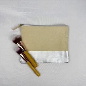 Wholesale Custom Logo Organic Cotton Canvas Large Portable Makeup Bag Women's Travel Pouch Zipper <b>Pc</b> Fabric <b>Case</b> Fashion Daily - Product Image 4