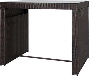 Ensemble de table de <span class=keywords><strong>bar</strong></span> avec plateau en verre et tabourets en rotin - Meubles de patio en osier pour <span class=keywords><strong>bar</strong></span>, salle à manger et jardin - Product Image 3